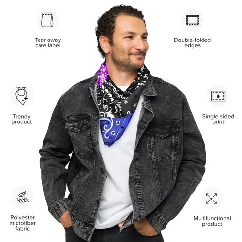Genderfluid Pride Waves Bandana